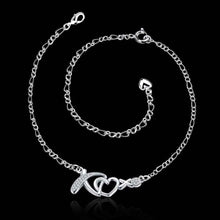 summer style silver plated anklets heart foot chain love hba00 J4U66