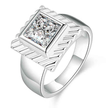 summer style silver rings for women quadrilateral insets aneis sport smtr72 J4U66