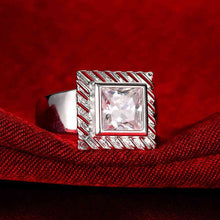 summer style silver rings for women quadrilateral insets aneis sport smtr72 J4U66