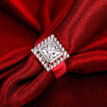 summer style silver rings for women quadrilateral insets aneis sport smtr72 J4U66