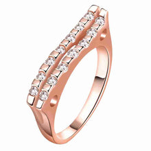 austrian crystal rings for women parallel lines anel feminino elegant J4U66