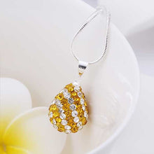 shamballa necklaces amp pendants silver grain yellow crystal collares mujer floating charms J4U66