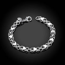 silver plated full heart men braceletsale J4U66