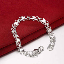 silver plated full heart men braceletsale J4U66