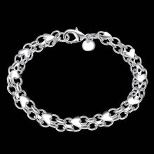 silver plated full heart men braceletsale J4U66