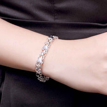 silver plated full heart men braceletsale J4U66