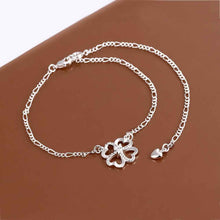 silver plated jewelry anklet spiral flower bracelet leg bijoux J4U66