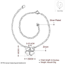 silver plated jewelry anklet spiral flower bracelet leg bijoux J4U66