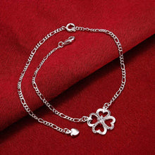 silver plated jewelry anklet spiral flower bracelet leg bijoux J4U66