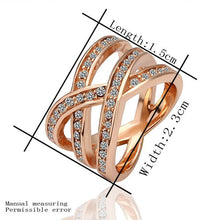 jewerly anillos 18k gp crystal mesh party wedding rings girl jewelry rings J4U66
