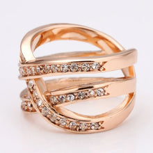 jewerly anillos 18k gp crystal mesh party wedding rings girl jewelry rings J4U66