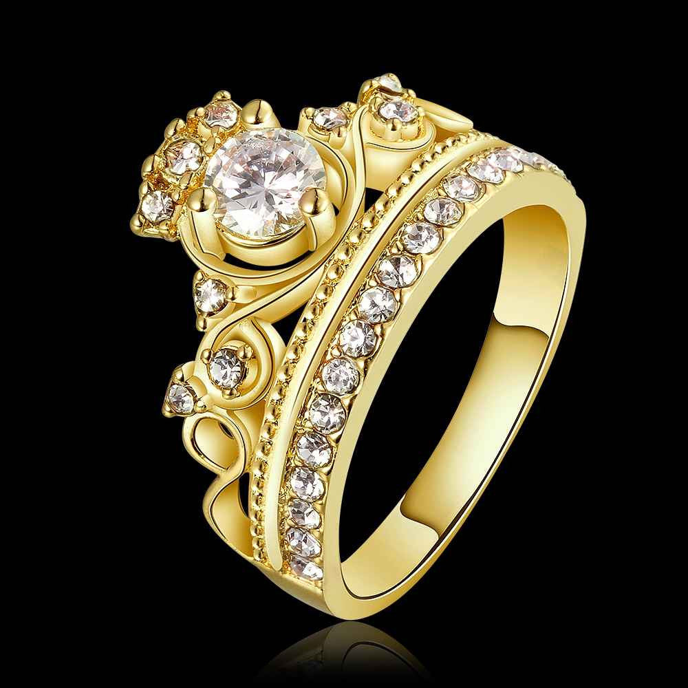 jewerly anillos 18k gp huangguan drill party wedding rings girl jewelry rings 7 J4U66