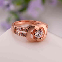 jewerly anillos 18k gp appledd rose color party wedding rings girl jewelry rings 54 J4U66