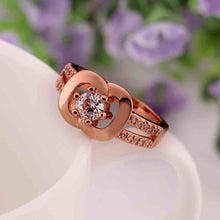 jewerly anillos 18k gp appledd rose color party wedding rings girl jewelry rings 54 J4U66