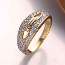 jewerly anillos 18k gp big two bridge crystal party wedding rings girl jewelry rings 7 J4U66