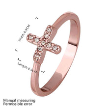 jewerly anillos 18k gp cross rose color party wedding rings girl jewelry rings 5 J4U66