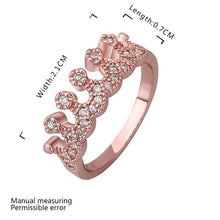 jewerly anillos 18k gp crown 2 rose color party wedding rings girl jewelry rings 04 J4U66
