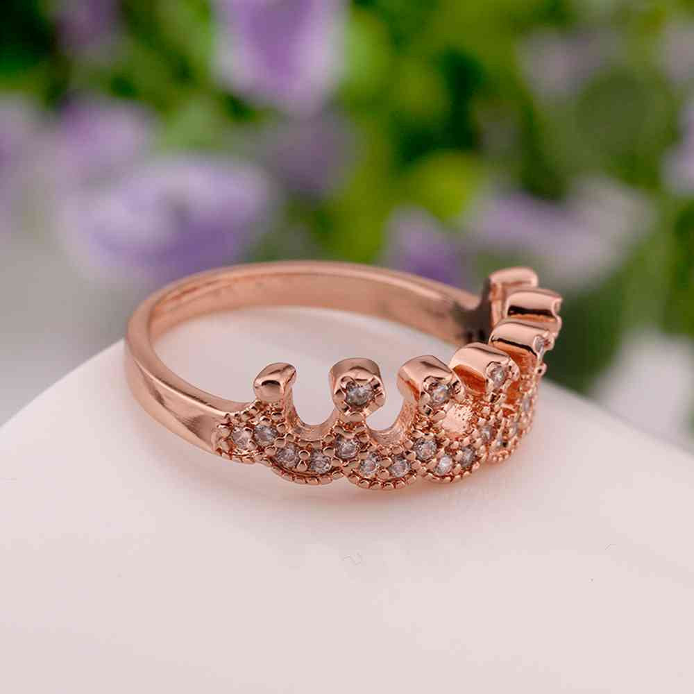 jewerly anillos 18k gp crown 2 rose color party wedding rings girl jewelry rings 04 J4U66