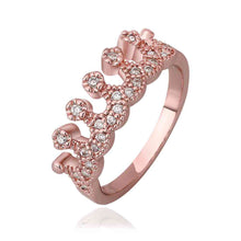 jewerly anillos 18k gp crown 2 rose color party wedding rings girl jewelry rings 04 J4U66