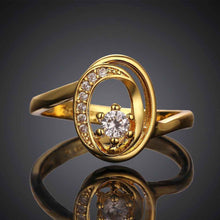 jewerly anillos 18k gp crystal in circle party wedding rings girl jewelry rings 7 J4U66