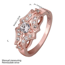 jewerly anillos 18k gp cudsd rose color party wedding rings girl jewelry rings 52 J4U66