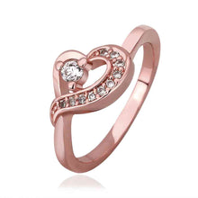 jewerly anillos 18k gp heart rose color party wedding rings girl jewelry rings 572 J4U66