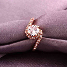jewerly anillos 18k gp one z stone rose color party wedding rings girl jewelry rings 552 J4U66