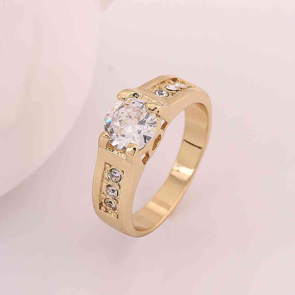jewerly anillos 18k gp one white stone 18k color party wedding rings girl jewelry rings 550 J4U66