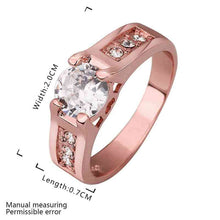 jewerly anillos 18k gp one white stone rose color party wedding rings girl jewelry rings 54 J4U66