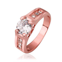 jewerly anillos 18k gp one white stone rose color party wedding rings girl jewelry rings 54 J4U66