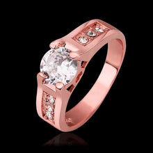 jewerly anillos 18k gp one white stone rose color party wedding rings girl jewelry rings 54 J4U66