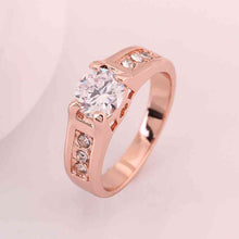 jewerly anillos 18k gp one white stone rose color party wedding rings girl jewelry rings 54 J4U66