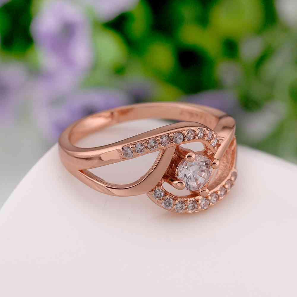 jewerly anillos 18k gp strange shape rose color party wedding rings girl jewelry rings 52 J4U66