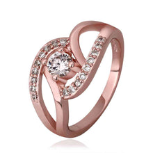 jewerly anillos 18k gp strange shape rose color party wedding rings girl jewelry rings 52 J4U66