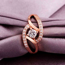 jewerly anillos 18k gp strange shape rose color party wedding rings girl jewelry rings 52 J4U66