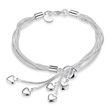 silver plated jewelry bracelet fine heart pendant bracelet smth07 J4U66
