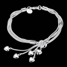 silver plated jewelry bracelet fine heart pendant bracelet smth07 J4U66