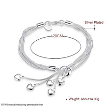 silver plated jewelry bracelet fine heart pendant bracelet smth07 J4U66