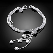 silver plated jewelry bracelet fine heart pendant bracelet smth07 J4U66