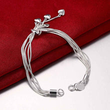 silver plated jewelry bracelet fine heart pendant bracelet smth07 J4U66