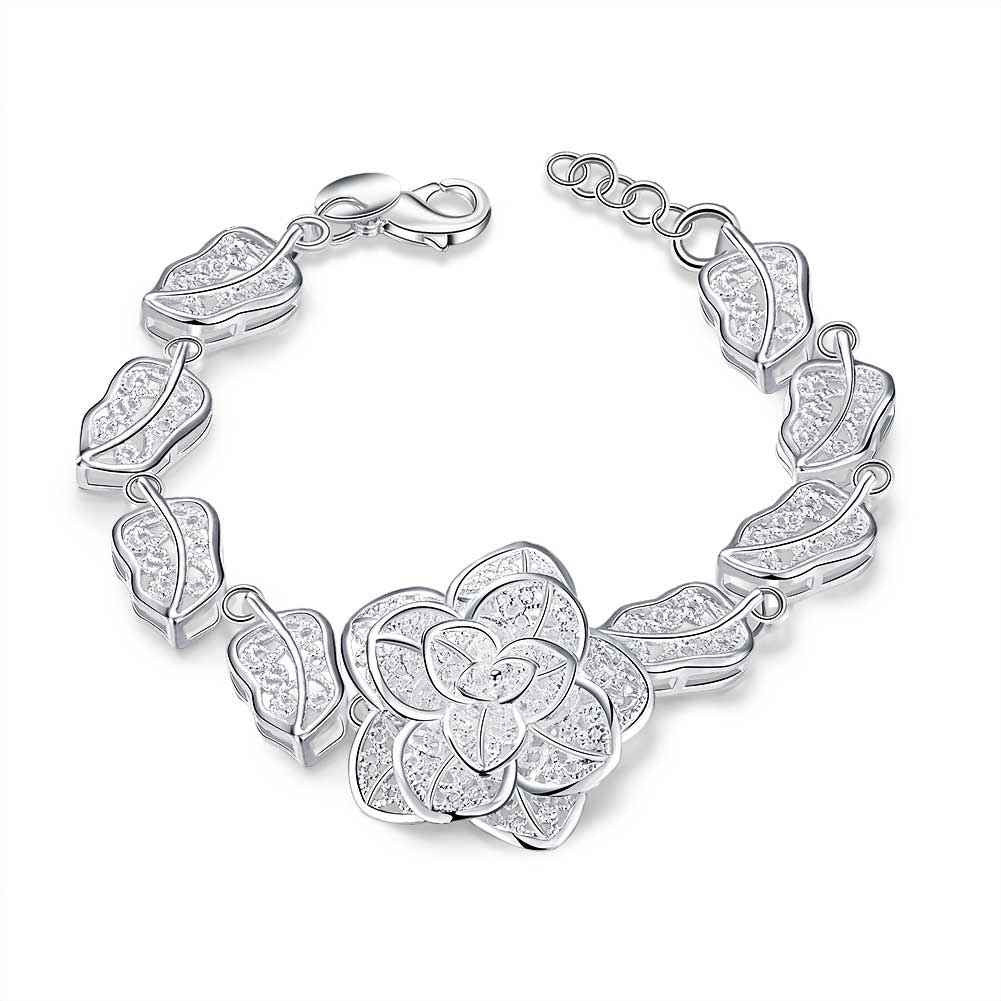 silver plated jewelry bracelet fine rose bracelet smth244 J4U66