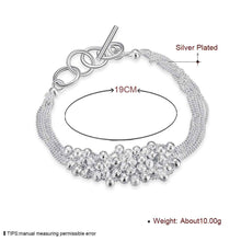 silver plated jewelry bracelet fine six line beads bracelet smth030 J4U66