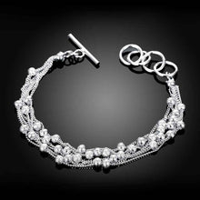 silver plated jewelry bracelet fine six line beads bracelet smth030 J4U66