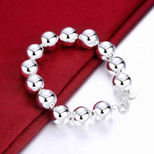 silver plated jewelry bracelet fine solid bead bracelet smth00 J4U66