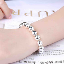 silver plated jewelry bracelet fine solid bead bracelet smth00 J4U66