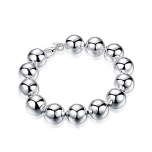 silver plated jewelry bracelet fine solid bead bracelet smth00 J4U66