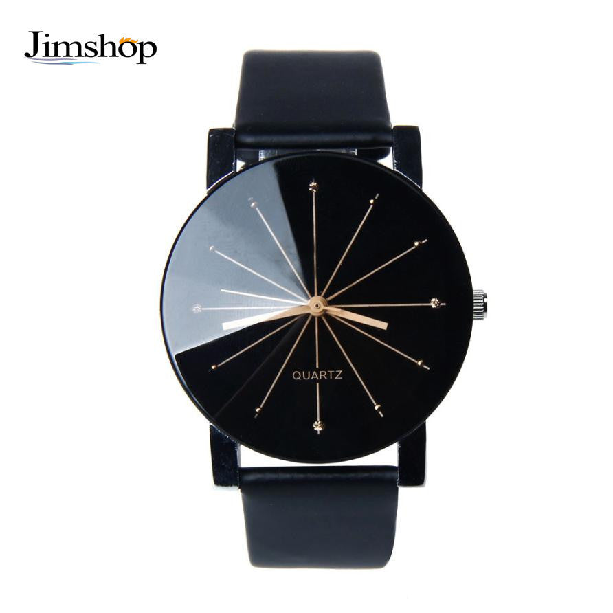 Men Fashion Leather Band Clock Analog Quartz Watch Wrist Watch Relojes Masculino Relojes Mujer Watch J4U66