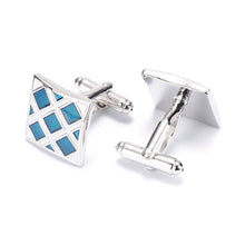French Cufflinks For Mens Jewelry Shirt Cufflinks Cuff Buttons Blue Color Cuff Link For Wedding J4U66