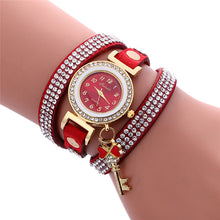 Key Pendant full Crystal Elegance Watch Diamonds Padlocks Bracelet Leather Wrist Watch Clock Bracelets Relogio Femininos J4U66