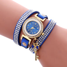 Key Pendant full Crystal Elegance Watch Diamonds Padlocks Bracelet Leather Wrist Watch Clock Bracelets Relogio Femininos J4U66